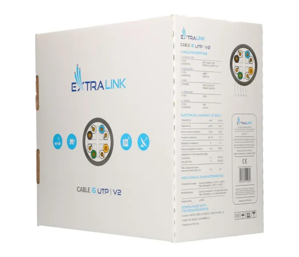 ExtraLink CAT6 UTP (U/UTP) V2 Wewnętrzny Kabel sieciowy 305M - 1543975 - zdjęcie 3